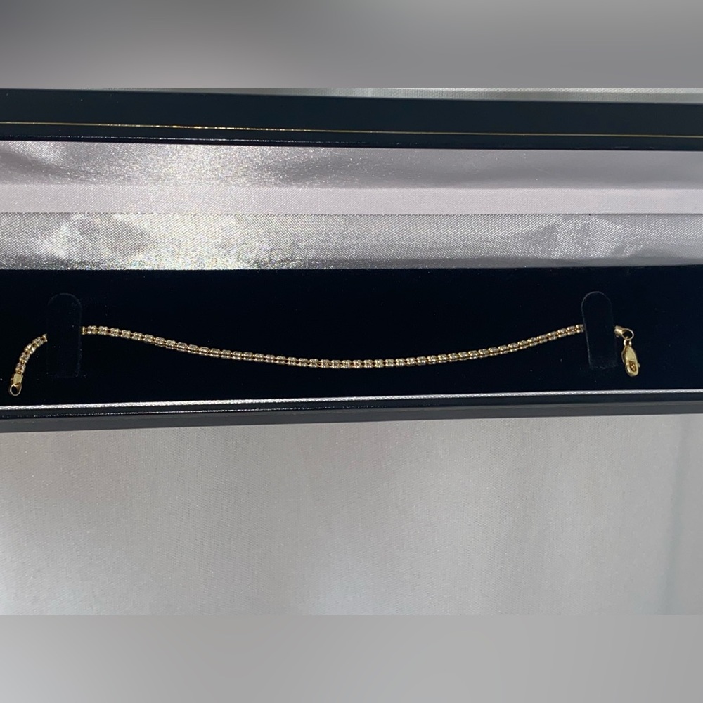 14k Solid Gold Rope Link Bracelet 7”